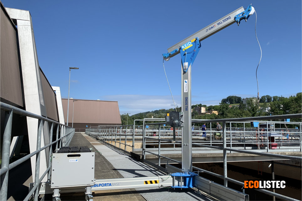 Mobiles Sockelkonzept mit Gegengewicht für den Drehkran T-Davit und PD Quantum